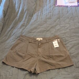 Lucky Brand Olive-Taupe Women's Pleated Shorts